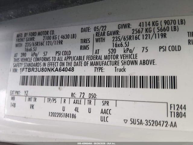 2022 FORD TRANSIT-250 CARGO VAN 9