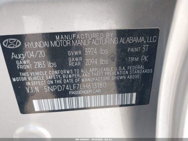 2020 HYUNDAI ELANTRA SE 9
