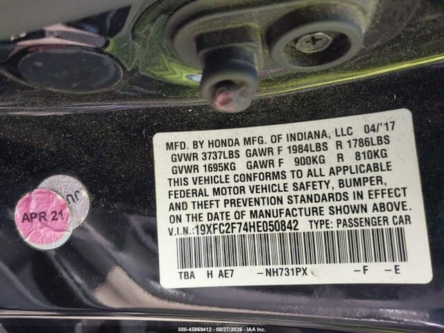 2017 HONDA CIVIC EX 9