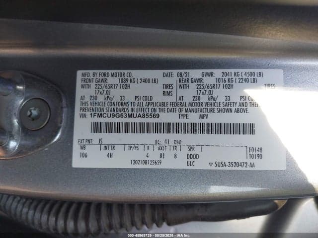 2021 FORD ESCAPE SE 9