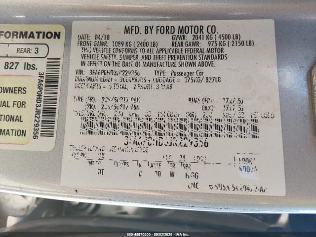 2018 FORD FUSION SE 9