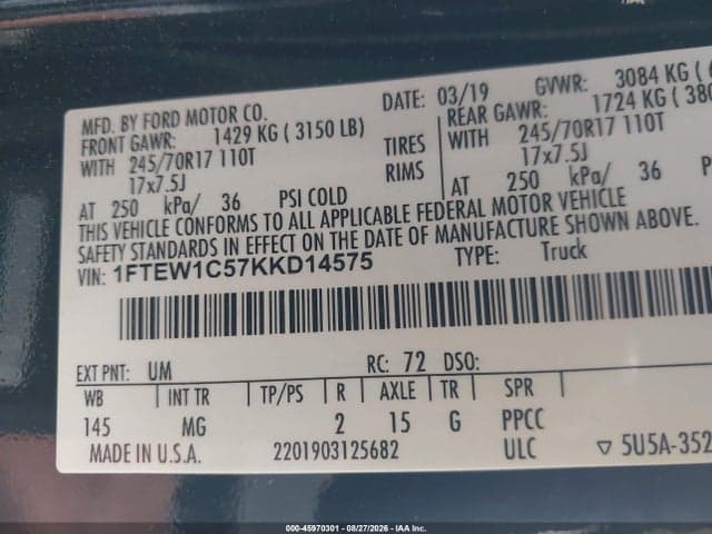 2019 FORD F-150 XLT 9