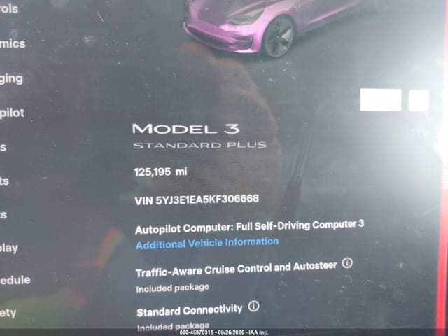 2019 TESLA MODEL 3 LONG RANGE/MID RANGE/STANDARD RANGE/STANDARD RANGE PLUS 16