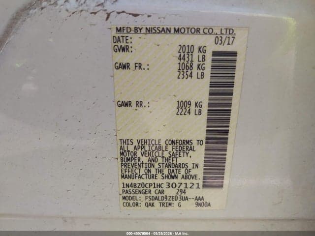 2017 NISSAN LEAF SV 9