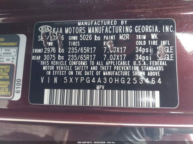 2017 KIA SORENTO 2.4L LX 9