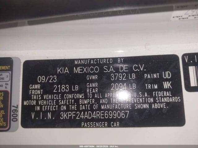 2024 KIA FORTE LX 9