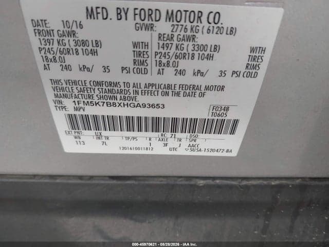2017 FORD EXPLORER 9