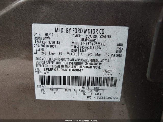 2019 FORD EDGE SEL 9