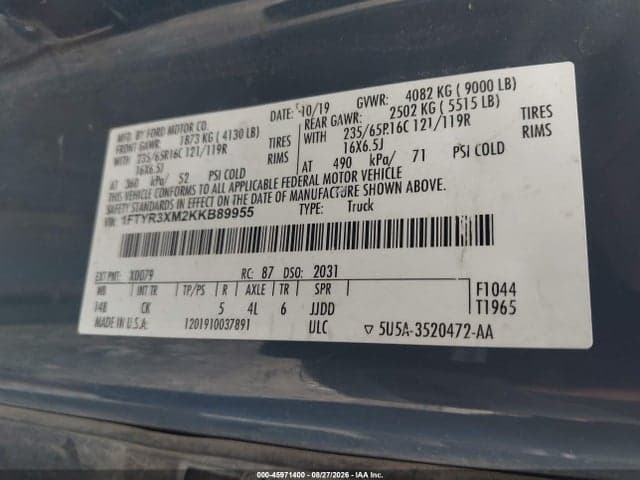 2019 FORD TRANSIT-250 9