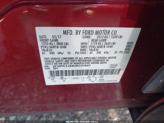 2017 FORD EDGE SEL 9