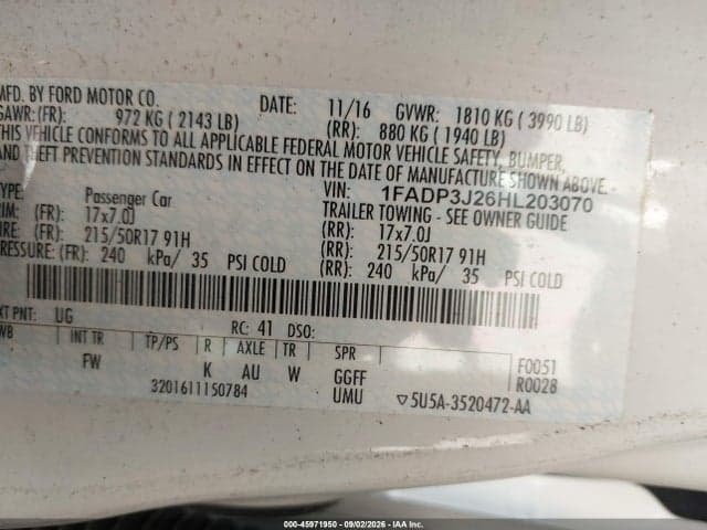 2017 FORD FOCUS TITANIUM 9