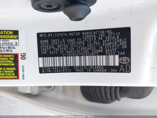 2017 TOYOTA COROLLA LE 9
