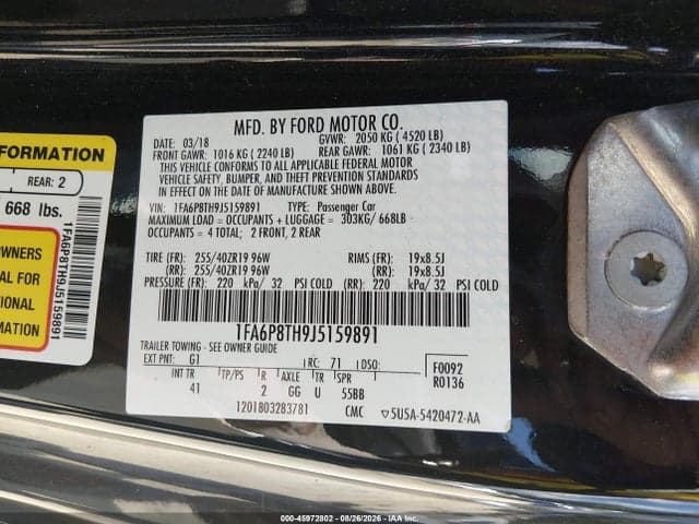 2018 FORD MUSTANG ECOBOOST 9
