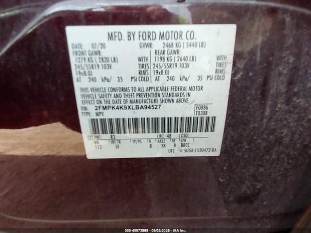 2020 FORD EDGE TITANIUM 9
