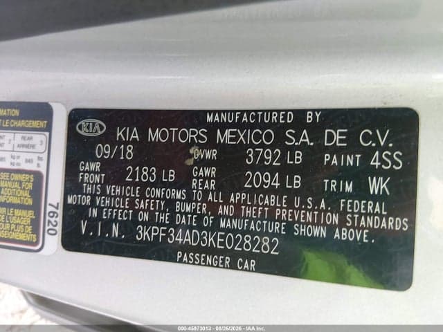 2019 KIA FORTE S 9