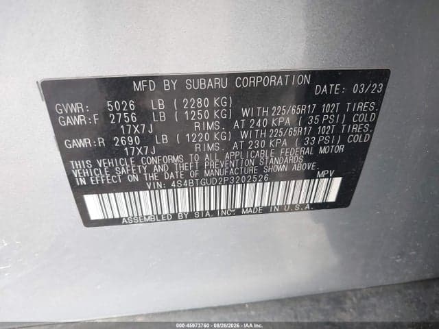 2023 SUBARU OUTBACK WILDERNESS 9