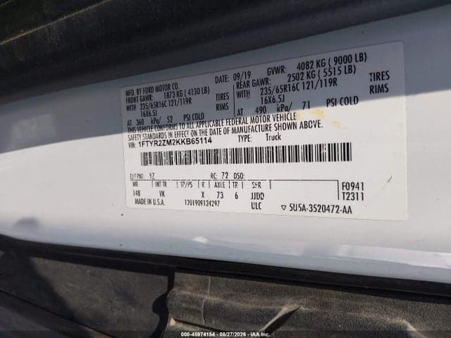 2019 FORD TRANSIT 9