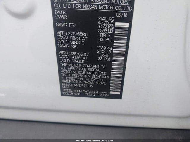 2018 NISSAN ROGUE S 9