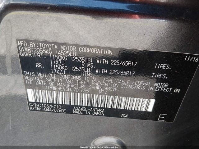 2017 TOYOTA RAV4 XLE 9