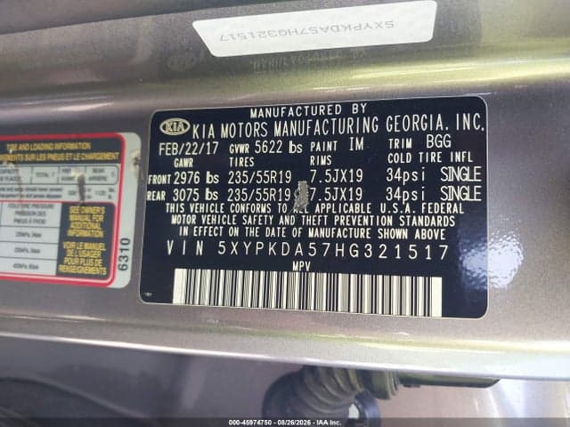 2017 KIA SORENTO 3.3L SX 9