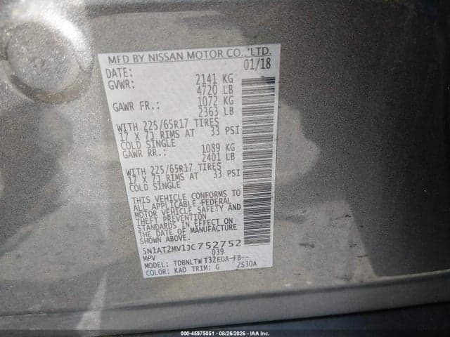 2018 NISSAN ROGUE SV 9