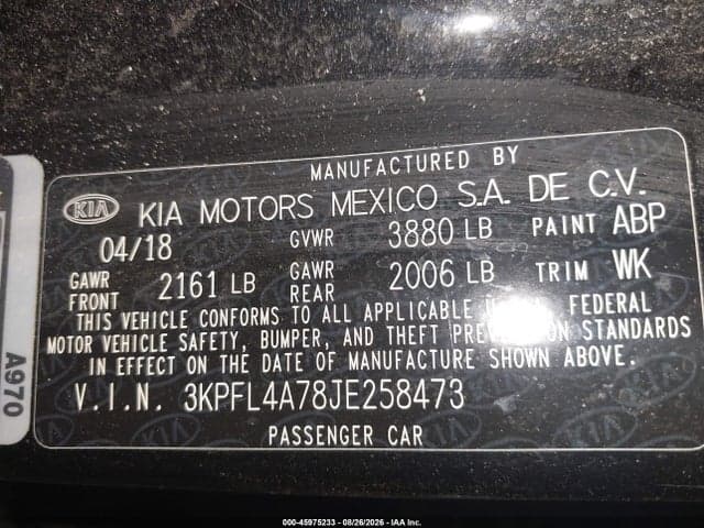 2018 KIA FORTE LX 9