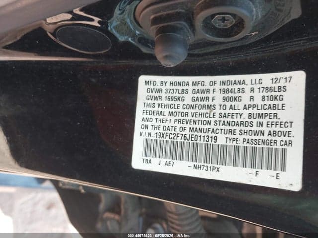 2018 HONDA CIVIC EX 9