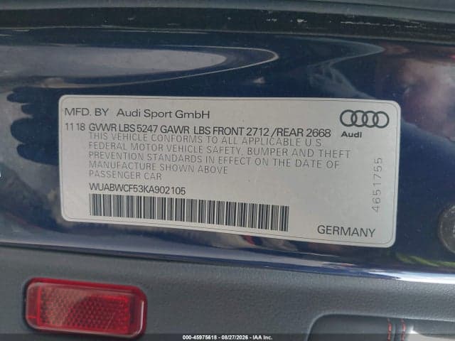 2019 AUDI RS 5 2.9T 9