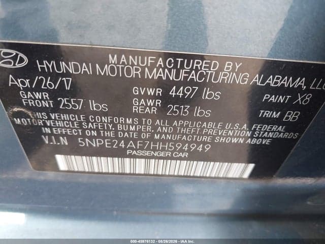 2017 HYUNDAI SONATA SE 9