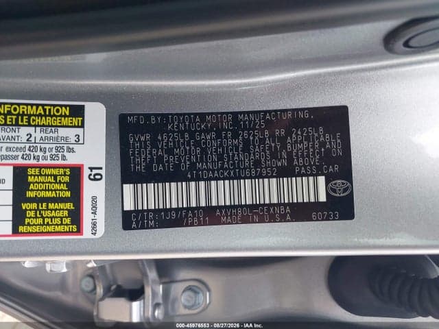 2026 TOYOTA CAMRY LE 9
