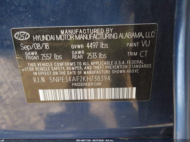 2019 HYUNDAI SONATA SPORT 9