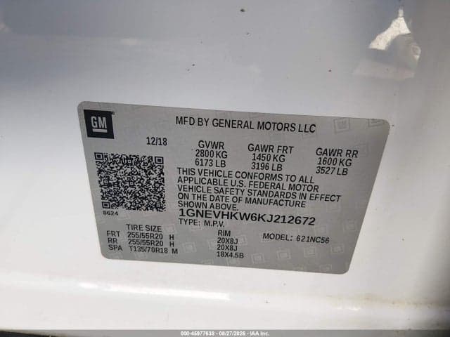 2019 CHEVROLET TRAVERSE 3LT 9