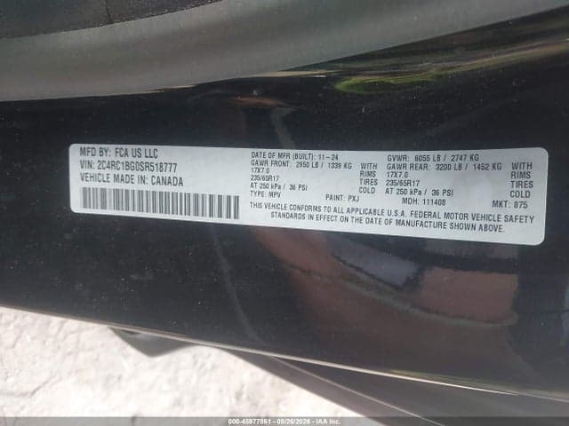 2025 CHRYSLER PACIFICA SELECT 9