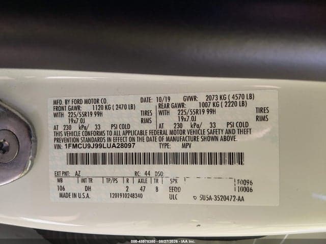 2020 FORD ESCAPE TITANIUM 9