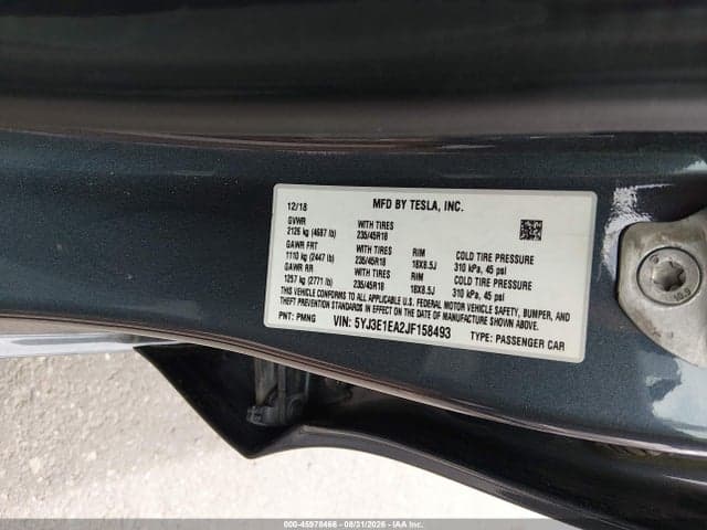 2018 TESLA MODEL 3 LONG RANGE/MID RANGE 9