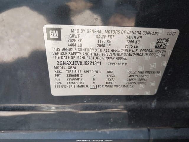 2018 CHEVROLET EQUINOX LT 9