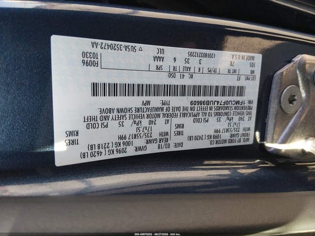 2018 FORD ESCAPE S 9