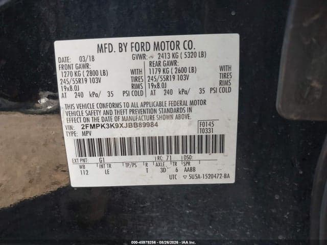 2018 FORD EDGE TITANIUM 9