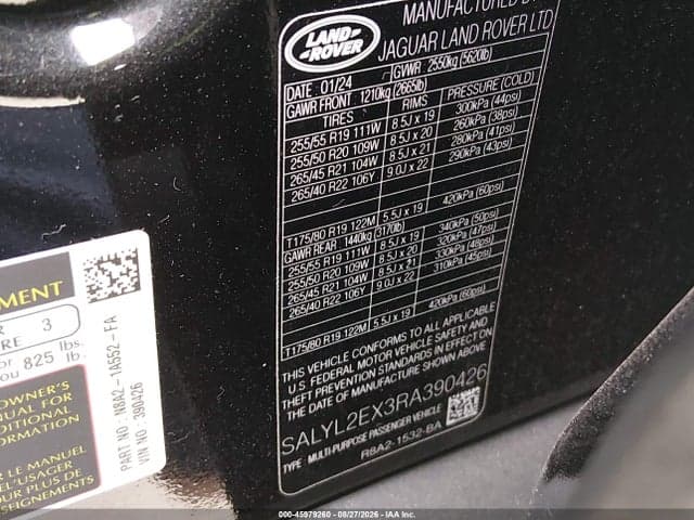 2024 LAND ROVER RANGE ROVER VELAR P250 DYNAMIC SE 9