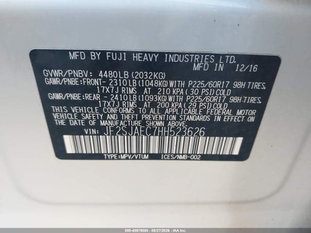 2017 SUBARU FORESTER 2.5I PREMIUM 9