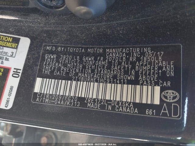 2017 TOYOTA COROLLA SE 9