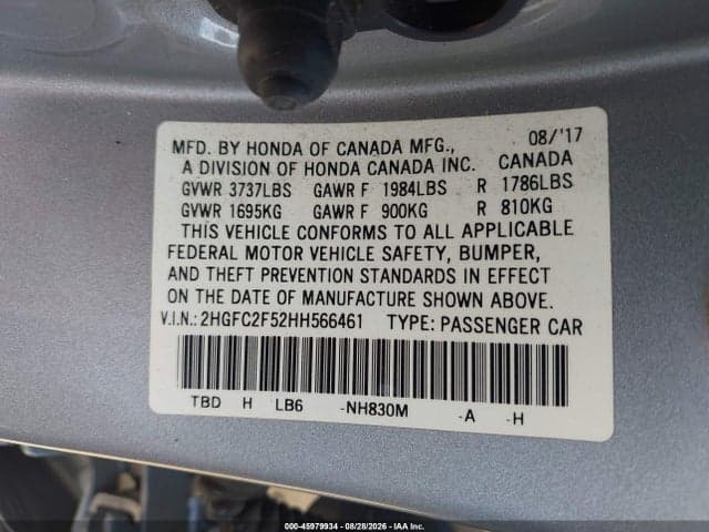 2017 HONDA CIVIC LX 9
