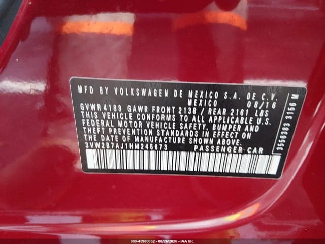 2017 VOLKSWAGEN JETTA 1.4T S 9