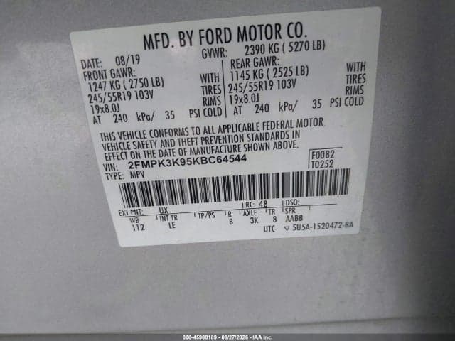 2019 FORD EDGE TITANIUM 9