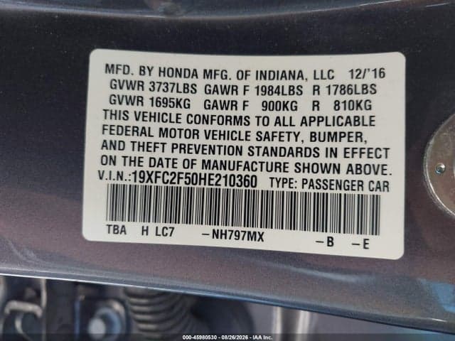 2017 HONDA CIVIC LX 9