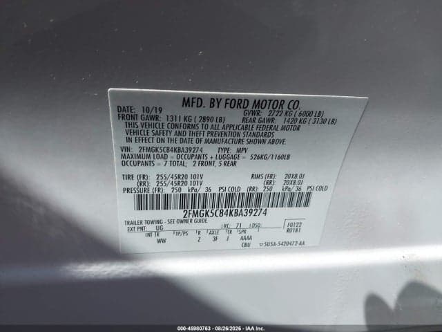 2019 FORD FLEX SEL 9
