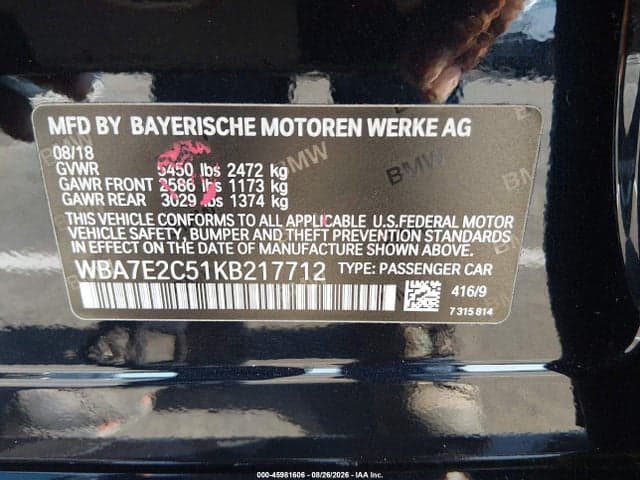 2019 BMW 740I 9