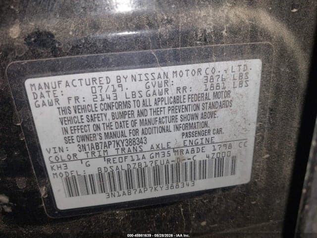 2019 NISSAN SENTRA SV 9