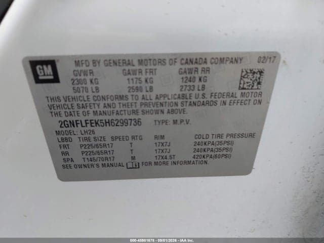 2017 CHEVROLET EQUINOX LT 9