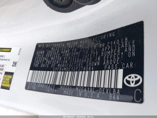 2025 TOYOTA COROLLA LE 9